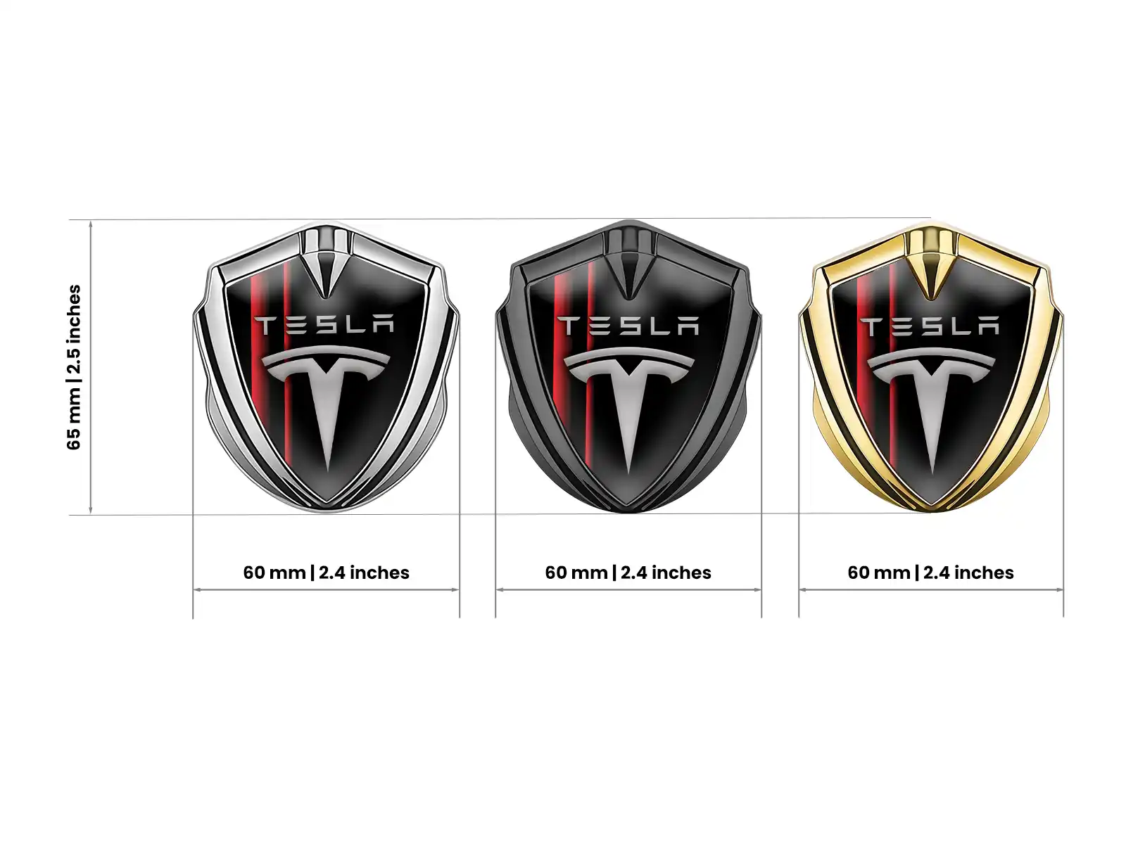 Tesla Emblem Fender Badge Customizable Pro Edition